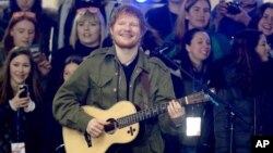 FILE - Ed Sheeran performs on The Today Show in New York City.