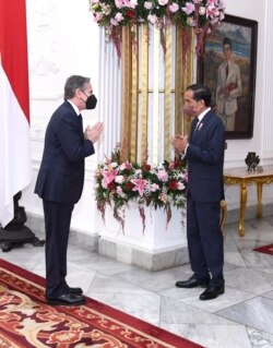 Menteri Luar Negeri AS Antony Blinken bertemu Presiden Joko Widodo, 13 Desember 2021. (Foto: Biro Pers Sekretariat Presiden)