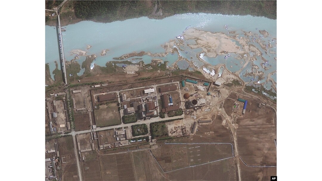FILE - Satellite image provided by GeoEye shows the area around the Yongbyon nuclear facility in Yongbyon, North Korea.