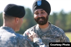 For Major Kamal Kalsi, it took 50 congressional signatures and 15,000 petitioners in a letter to the defense secretary to obtain a religious accommodation in 2009. (Photo courtesy of Sikh Coalition)