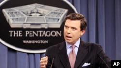 Pentagon Press Secretary Geoff Morrell updates reporters during a press briefing at the Pentagon (File)