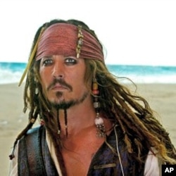 FILE - Johnny Depp as Captain Jack Sparrow in "Pirates of the Caribbean: On Stranger Tides"