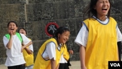 The first Tibetan women's football team was set up just one year ago.