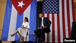 President Obama attends a meeting with entrepreneurs as part of his three-day visit to Cuba, in Havana, March 21, 2016.