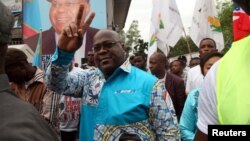 Félix Tshisekedi, leader de la plus importante plateforme politique de l'opposition congolaise à Kinshasa, 24 avril 2017. 