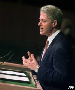 President Clinton speaks to the United Nations General Assembly on September 22, 1997