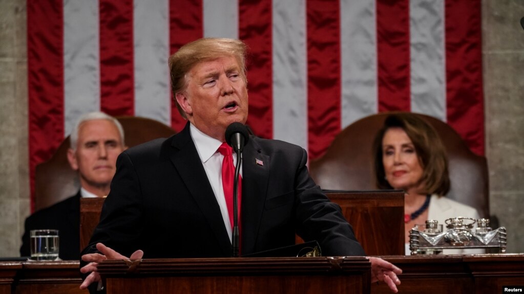 El presidente Donald Trump reiteró el apoyo a Venezuela en su discurso el martes 5 de febrero de 2019.