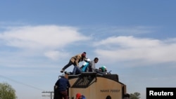 Đoàn di cư băng qua nhiều tiểu bang của Mexico, hướng về biên giới Mỹ. Ảnh chụp ngày 17/4/2018.
