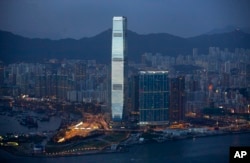 his Sept. 19, 2013 file photo, shows the 118-story International Commerce Centre as seen from the Victoria Peak in Hong Kong.