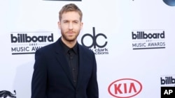 Calvin Harris arrives at the Billboard Music Awards at the MGM Grand Garden Arena on May 17, 2015, in Las Vegas. 