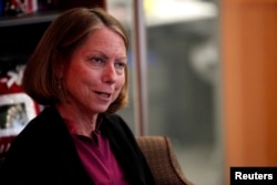 FILE - Jill Abramson speaks during an interview in New York.