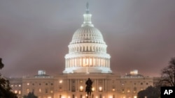 FILE - The U.S. Capitol Building in Washington is shrouded in fog early on Nov. 6, 2018. Come January, legislative gridlock in the U.S. Congress is likely, except in limited areas after Democrats retake control of the House of Representatives.