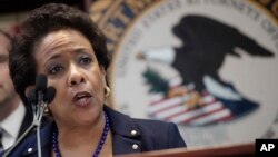 FILE - U.S. Attorney General Loretta Lynch announces an indictment.