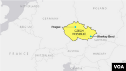 Peta wilayah Republik Ceko.