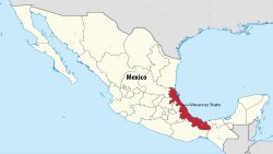 Map of Mexico showing the location of Veracruz State