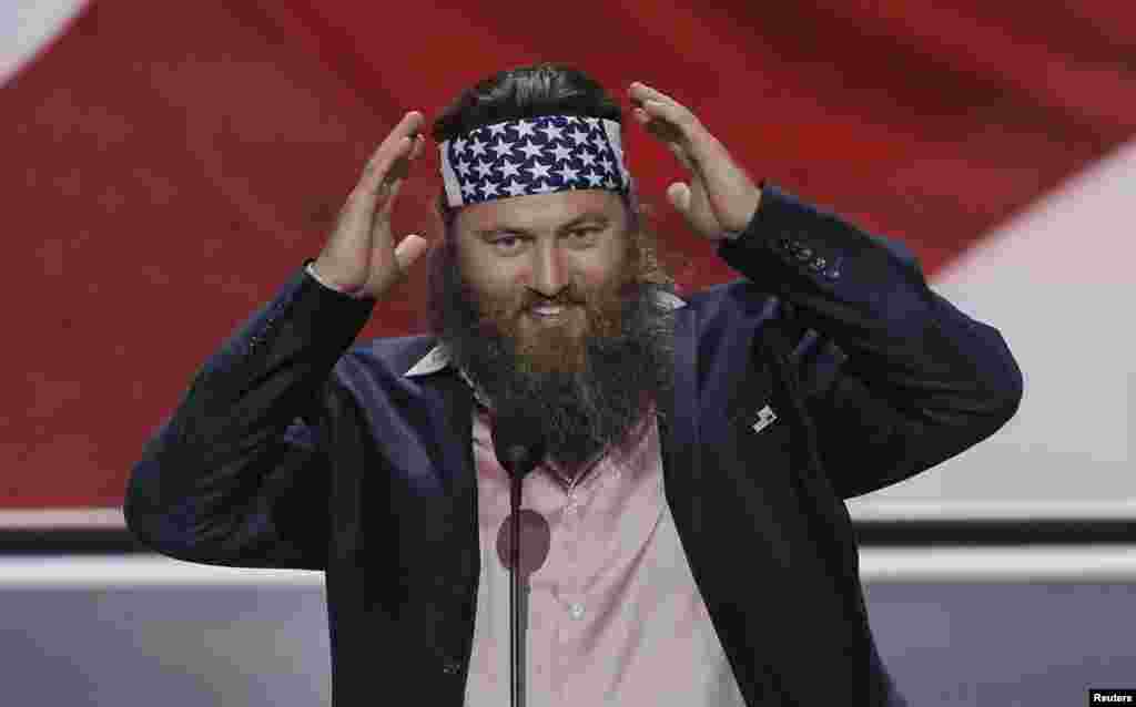 Willie Robertson, star de la télévision du spectacle "Duck Dynasty", lors de la Convention républicaine à Cleveland, Ohio, le 18 juillet 2016.