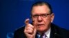 General Jack Keane, U.S. Army (ret.), chairman, Institute for the Study of War (ISW), answers a question about Russia and Crimea as he speaks at a panel discussion at the SALT conference in Las Vegas May 15, 2014. 