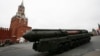 FILE - In this May 9, 2017 file photo, a Russian Topol M intercontinental ballistic missile launcher rolls along Red Square during a Victory Day military parade in Moscow. 