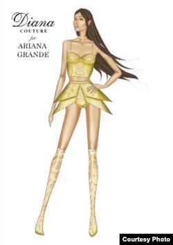 Sketsa baju Ariana Grande karya desainer Diana Putri (dok: Diana Putri)