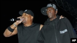 Public Enemy's Chuck-D, left, and Flavor Flav performing in 2007