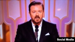 Ricky Gervais, pembawa acara tahunan Golden Globes Award ke-73  di Los Angeles (10/1).