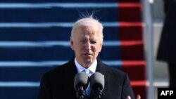 Presidente Joe Biden discursa após tomada de posse