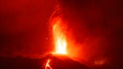 Lava from a volcano eruption flows on the island of La Palma in the Canaries, Spain, Sept. 21, 2021.