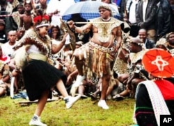 Analysts say support for the ruling ANC is increasing in South Africa’s KwaZulu-Natal region, chiefly as a result of President Jacob Zuma’s strong Zulu traditional beliefs… Here, Zuma dances at his 2010 wedding to his third wife