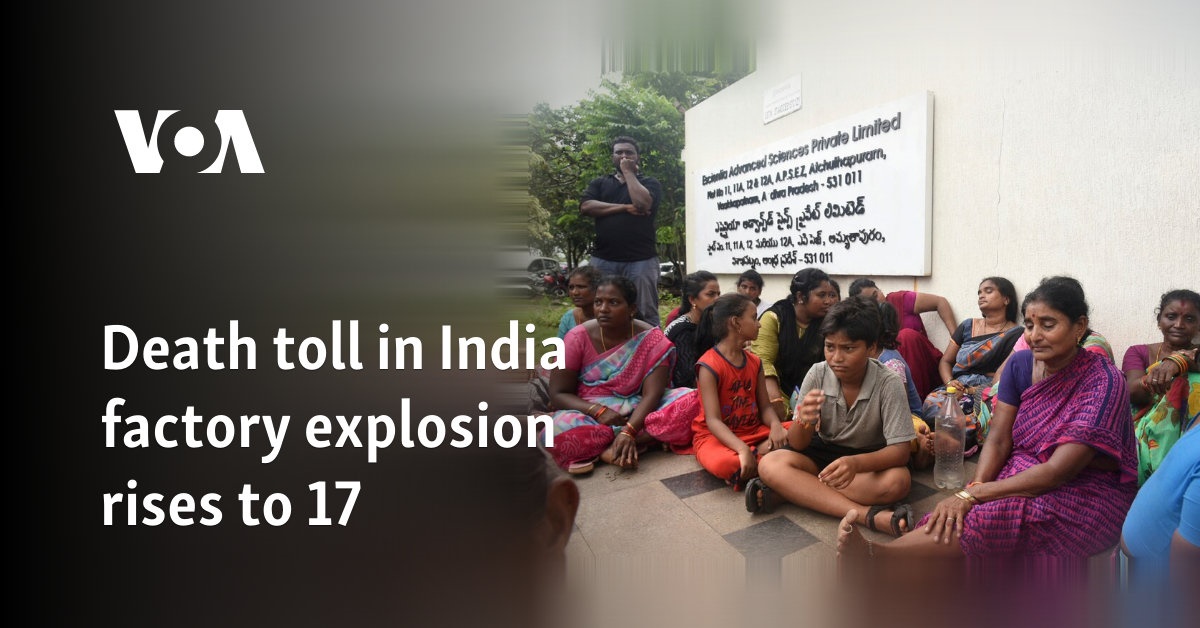 Death toll in factory explosion in India rises to 17