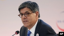 Treasury Secretary Jack Lew speaks at the U.S.-China Strategic and Economic Dialogue in Washington in June.