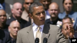 President Barack Obama speaks in the Rose Garden at the White House, May 12, 2012.