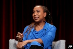 In this Feb. 2, 2019, file photo, Kimberle Crenshaw participates in the 'Reconstruction: America After Civil War' panel during the PBS presentation at the Television Critics Association Winter Press Tour at The Langham Huntington in Pasadena, Calif.