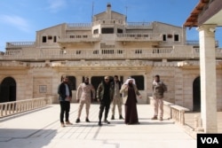 The headquarters of prominent tribal and provincial leader Sheikh Humaydi Daham al-Hadi, who has a fighting force of 6,500 men allied with the internationally backed Syrian Democratic Forces against IS, Tel Alo, Syria, March 2, 2019. (H. Murdock/VOA)