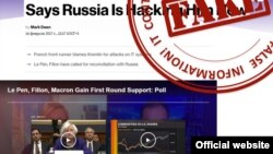 FILE - A screenshot from the Russian Foreign Ministry website (mid.ru) shows a sample of what Moscow considers fake news.