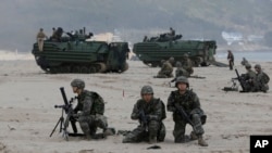 South Korean Marines and U.S. Marines from 3rd Marine Expeditionary Force participate in exercises in Okinawa, Japan.