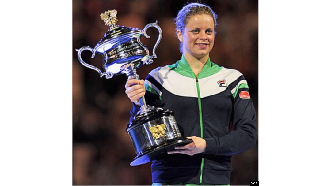Kim Clijsters, juara bertahan Australia Open setelah mengalahkan Li Na di final tahun lalu.