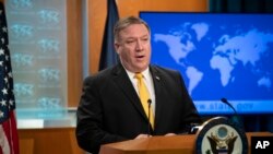 Menteri Luar Negeri AS, Mike Pompeo di Washington D.C., 29 Mei 2018. 