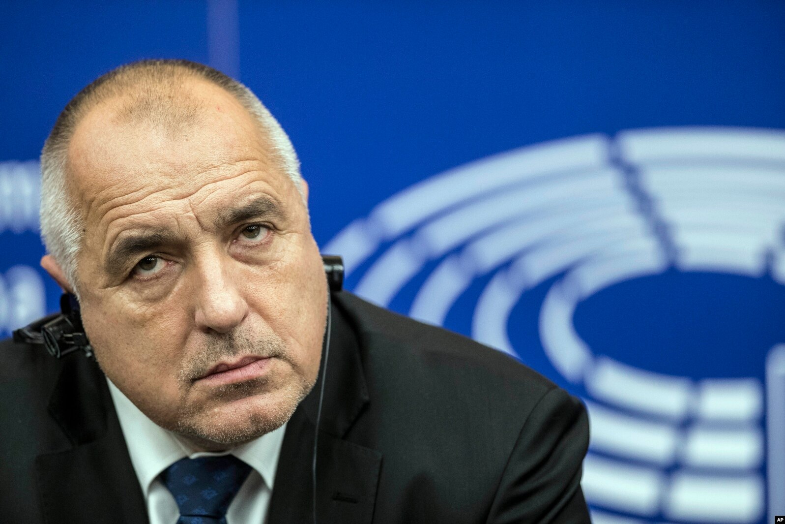 FILE - Bulgarian Prime Minister Boyko Borissov listens during a press conference at the European Parliament in Strasbourg, eastern France, Jan. 17, 2018.