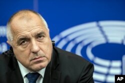 FILE - Bulgarian Prime Minister Boyko Borissov listens during a press conference at the European Parliament in Strasbourg, eastern France, Jan. 17, 2018.