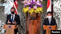 امریکی وزیر خارجہ اینٹنی بلنکن کی جاپانی وزیر خارجہ ٹوشی مٹسو موٹیگی کے ساتھ پریس کانفرنس