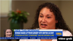 Lisa Alamia of Texas woke up with a British accent after undergoing a jaw operation. 