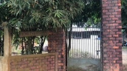 View outside Meas Muth’s house with a sign “DO NOT Disturb” in Battambang province’s Samlot district, a former Khmer Rouge stronghold, on November 21, 2019. (Sun Narin/VOA Khmer)