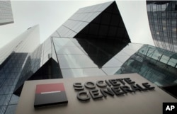 FILE - A view of the Societe Generale bank headquarters in La Defense, west of Paris, Wednesday, Feb. 13, 2013.