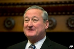 Mayor Jim Kenney speaks during a news conference at City Hall in Philadelphia, June 16, 2016. He says he expects the city's new soda tax to raise $91 million a year for schools, libraries and pre-kindergarten programs.