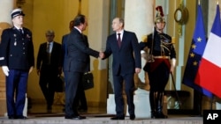 Франсуа Олланд и Владимир Путин. Франция, 5 июня 2014г.