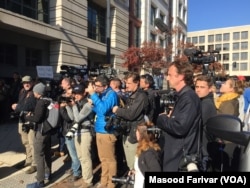 Scene in front of US District courthouse where former Trump administration national security adviser Mike Flynn pleaded guilty to lying to the FBI in January of 2017.