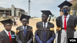 Some of the South Sudanese graduates who completed studies at the National University of Science and Technology and are stranded in Bulawayo, Zimbabwe. (Photo: Ezra Tshisa Sibanda)