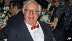 A November 2000 file photo shows science fiction writer Ray Bradbury at the National Book Awards in New York.