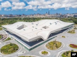 In this undated handout photo provided Nov. 5, 2018, by the National Kaohsiung Center for the Arts, the National Kaohsiung Center for the Arts designed by Dutch architect Francine Houben is seen in Kaohsiung in southern Taiwan.