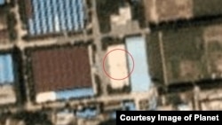 이달 5일에 촬영된 북한 평성 '3월16일' 자동차 공장. 대륙간탄도미사일 조립시설(붉은 원)이 사라진 것을 확인할 수 있다. 사진제공=Planet Labs Inc.